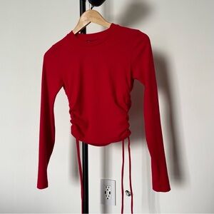 Zara Red Ribbed Top
